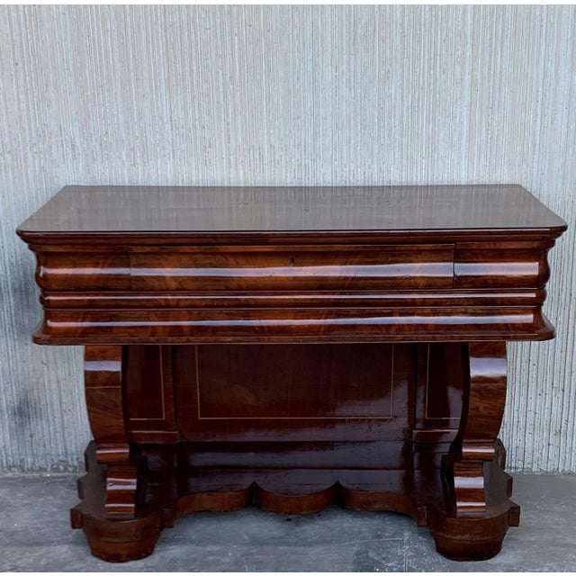 Biedermeier Early Biedermeier Period Walnut Console Table With Drawer, Austria, Circa 1830 For Sale - Image 3 of 12