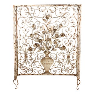 Radiator Cover Grate or Spark Guard in Worked Metal, 20th Century For Sale