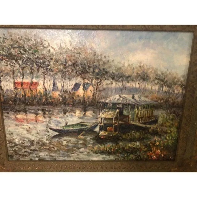 Landscape River Oil on Canvas Painting Framed and Signed For Sale In New York - Image 6 of 8