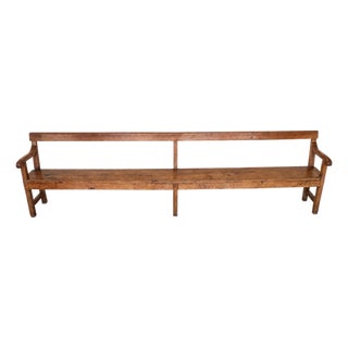 19th Century French Oak Open Arm Bench For Sale