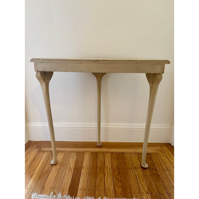 Mid 20th Century Vintage Demi-Lune Console Table With Applied Roses For Sale - Image 5 of 7