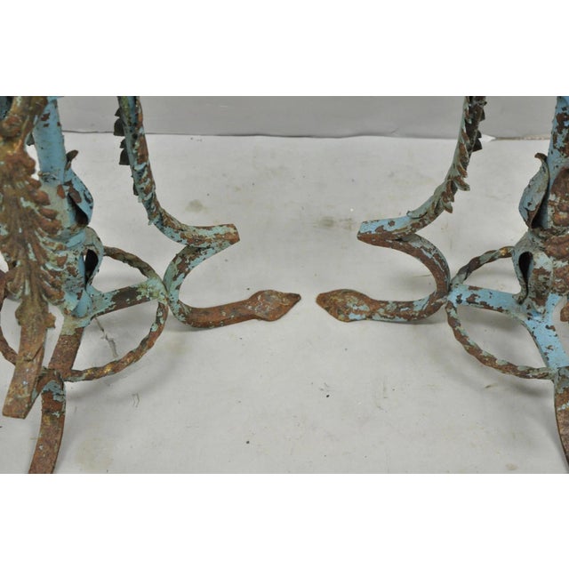Antique Gothic Renaissance Wrought Iron Italian Candle Holder Candelabra - Pair For Sale - Image 12 of 14