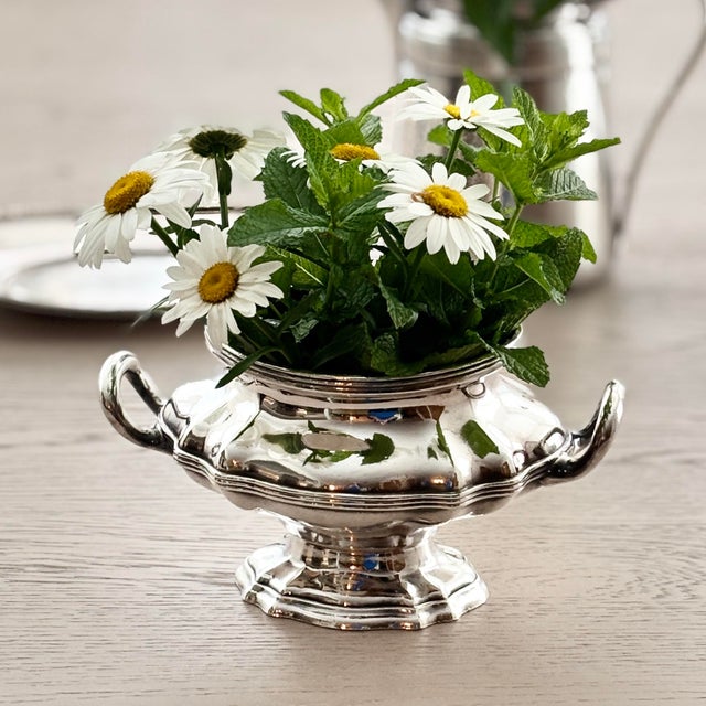 A stunning vintage R. Wallace & Sons silver-plated pedestal centerpiece bowl from "The Emerson" collection (Design No....