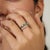 Geometric Green Onyx & Zircon Double Band Ring in 925 Silver, Size 7.5 For Sale - Image 6 of 12