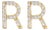 10K Yellow Gold 1/10 Cttw Diamond 'R' Initial Stud Earring For Sale