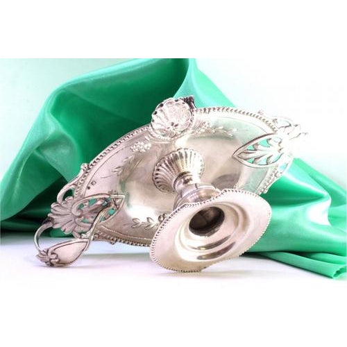 Silver Paddle with Pearly and Shell-Shaped Reliefs, Monogram Card and Claw-Shaped Feet For Sale - Image 4 of 8