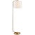 Barbara Barry for Visual Comfort Signature Swing Articulating Floor Lamp in Soft Brass with Linen Shade For Sale