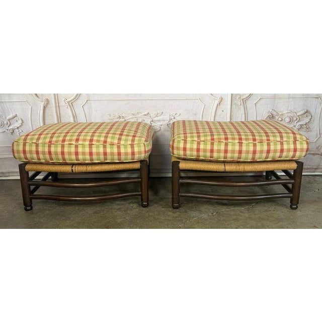 Pair of French Country Style Lounge Chairs W/ Ottomans For Sale - Image 10 of 15