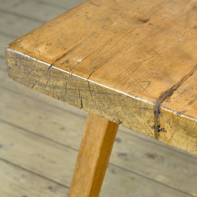 Vintage Oak Butchers Table, 1920 For Sale - Image 9 of 13