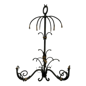 Antique Italian Style Metal Chandelier & Candleholders
