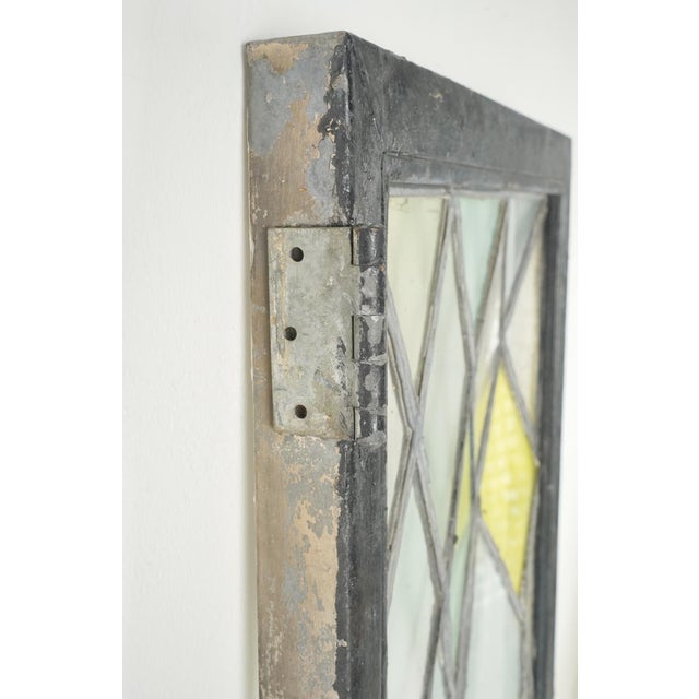 Black Tudor Diamond Leaded Stained Glass Steel Casement Window For Sale - Image 8 of 8