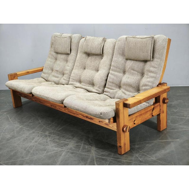 Dymling Three-Seater Pine Sofa by Yngve Ekström for Swedese, 1970s For Sale - Image 15 of 16