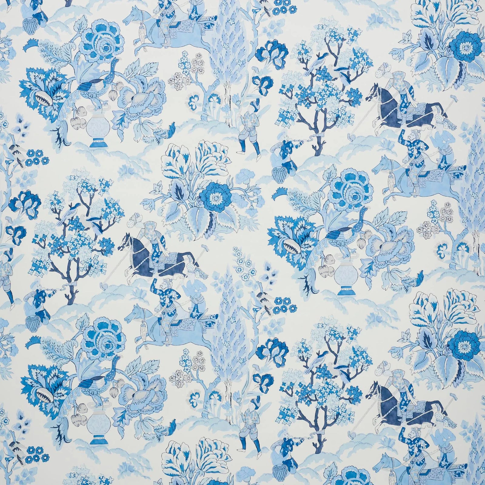 Schumacher Persian Lancers Wallpaper in Porcelain , Sample | Chairish