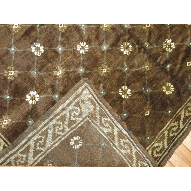 1930s Chocolate Brown Vintage Turkish Rug - 6'9" x 9'2" For Sale - Image 5 of 6