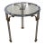 Mid-20th Century Italian Chrome and Brass Regency Side Table With Inset Glass Top After Maison Jansen For Sale