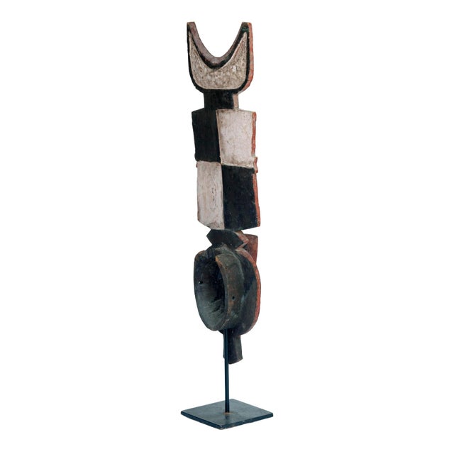 Vintage African Tribal Carved Wood Totem For Sale - Image 4 of 10