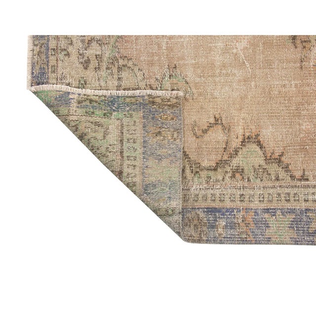 Mid 20th Century Vintage Decorative Turkish Oushak Rug For Sale - Image 5 of 6