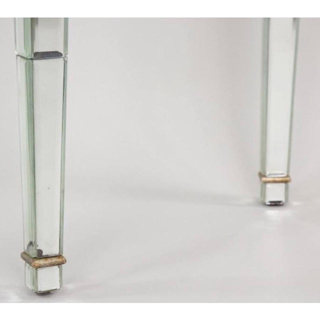 Art Deco 1930s French Serge Roche Style Hollywood Regency or Art Deco Mirrored Demilune Console Table For Sale - Image 3 of 14