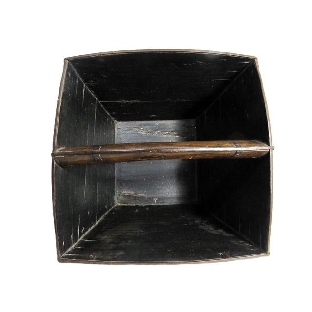Chinese Rustic Antique Chinese Rice Wedding Bucket Basket For Sale - Image 3 of 14