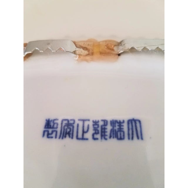 Vintage Hand-Painted Blue & White Large Fish Dish For Sale In Phoenix - Image 6 of 7