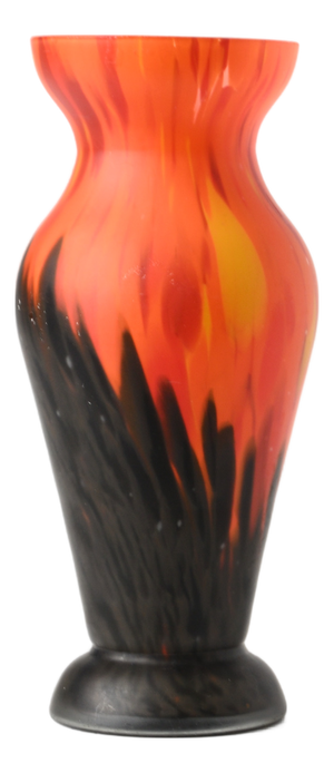 Orange Spatter Glass Vase from Brüder Frankl, 1920s