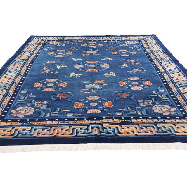 Chinese Antique Chinese Peking Rug - 06'03 X 09'01 For Sale - Image 3 of 9