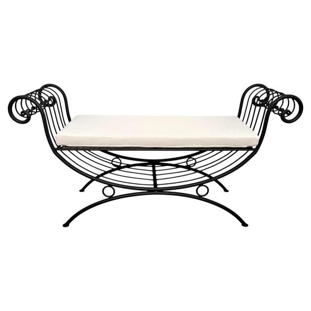 Italian Metal Iron Bench with Roll Arm, 1960s For Sale - Image 11 of 11