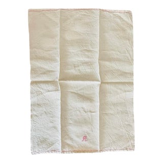 Mid-Century Italian Utility Linen With Fc Monogram 32 X 24 For Sale
