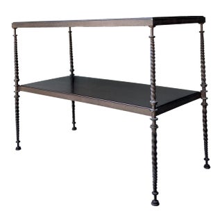 Vintage Twisted Wrought Iron Console Table For Sale