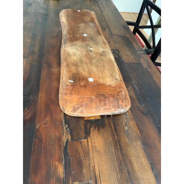 1960s Large 38" Antique Hand-Carved Primitive Wooden Dough Bowl (Trencher) For Sale - Image 5 of 10