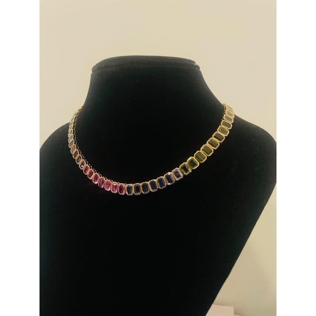 Contemporary Elegant 18k Gold Necklace With 74.67ct Multi Sapphire, New Design For Sale - Image 3 of 6