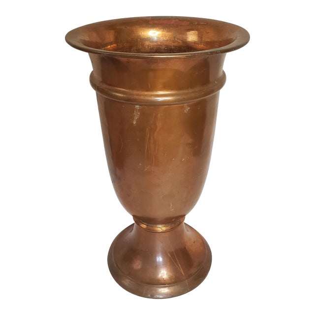Vintage Heavy Extra Tall Solid Copper Floor Vase Umbrella Stand Chairish