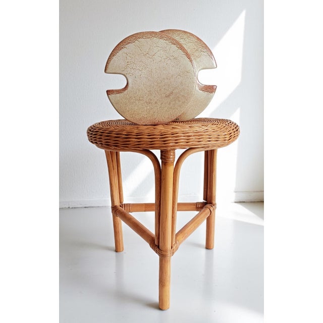 Wood French Riviera Wicker and Bamboo Accent Side Table, 1960s For Sale - Image 7 of 15