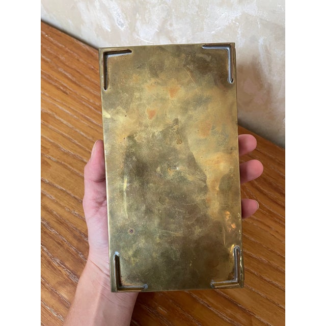 Blue Vintage Mexican Modern Los Castillo Mixed Metal and Stone Box For Sale - Image 8 of 12