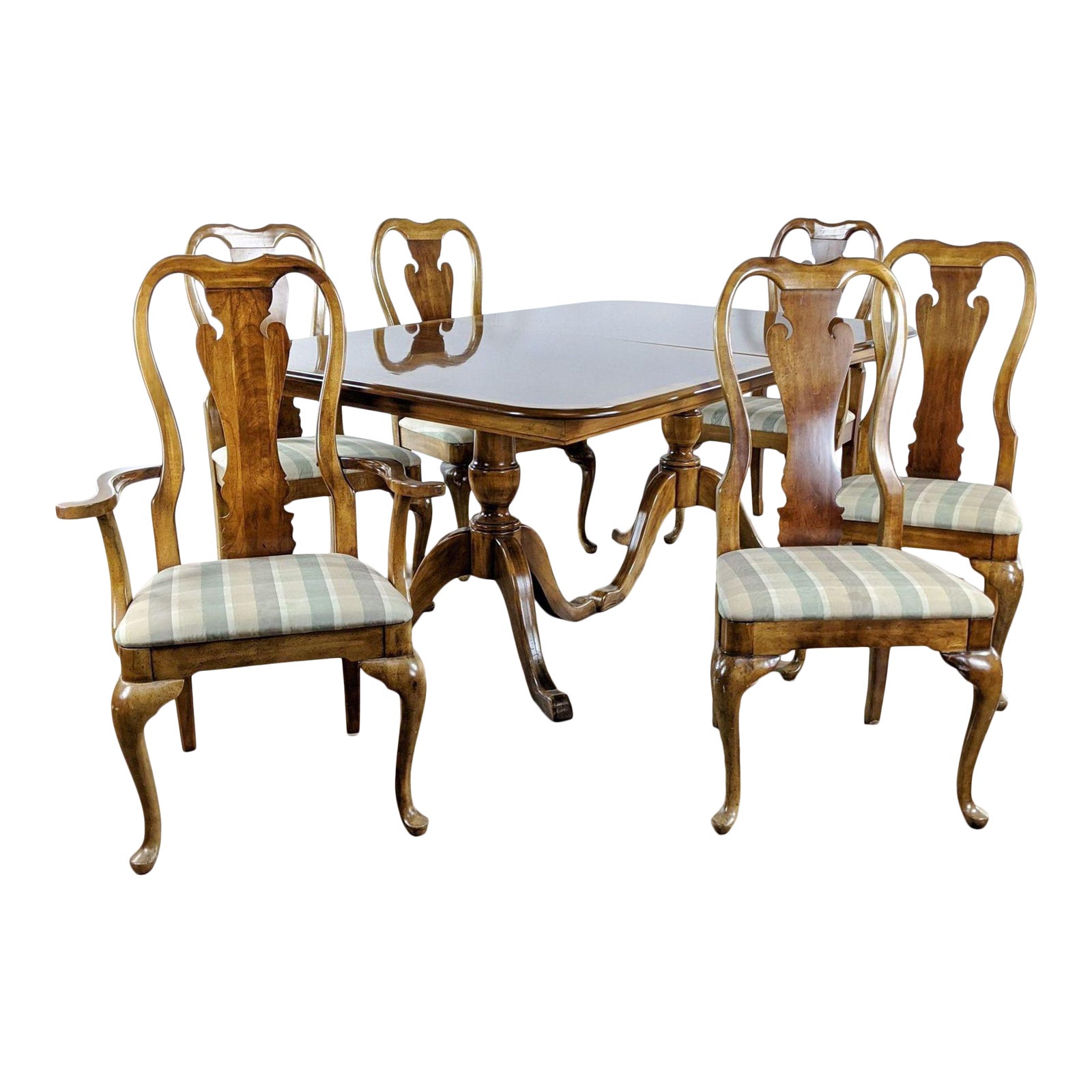 Thomasville Queen Anne Style Dining Set 7 Pieces Chairish