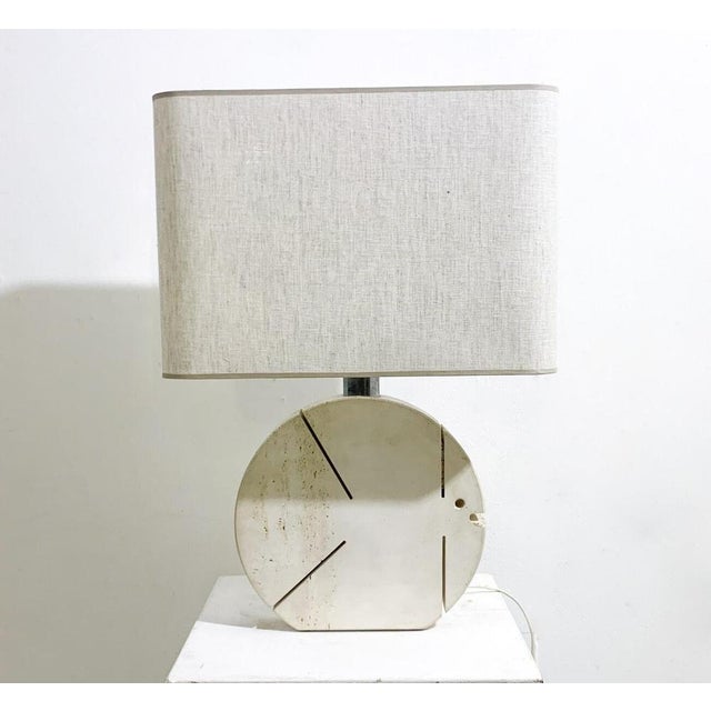 Mid-Century Modern Travertine fish table lamp by Fratelli Mannelli, Italy, 1970s. This piece is attributed to the...