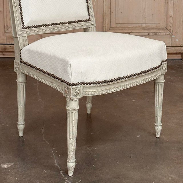 Pair of French 19th Century Louis XVI Painted Chairs For Sale - Image 14 of 18