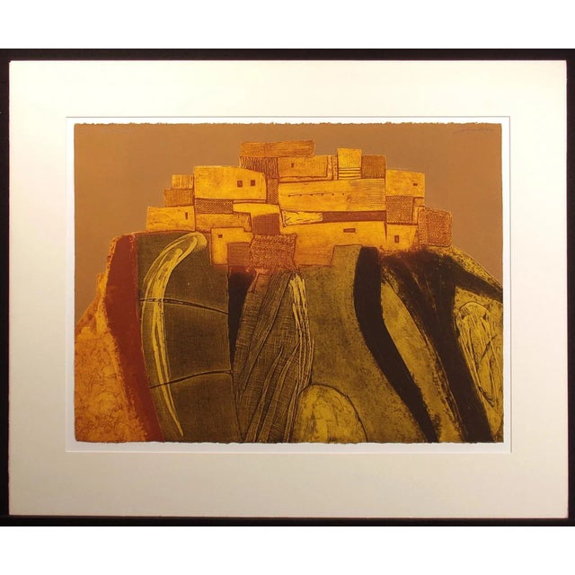 1980s "Pueblo Summit" Southwestern Scene Print by John Ross Chairish