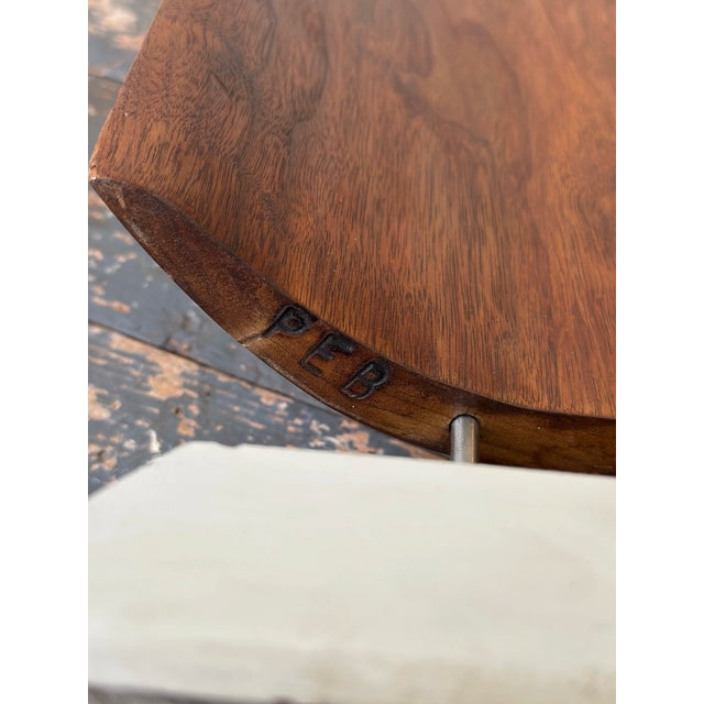Vintage Large-Scale Teak Fin Sculpture With White Painted Base Base by Paul Bechtold, Circa Mid 20th Century For Sale - Image 15 of 18