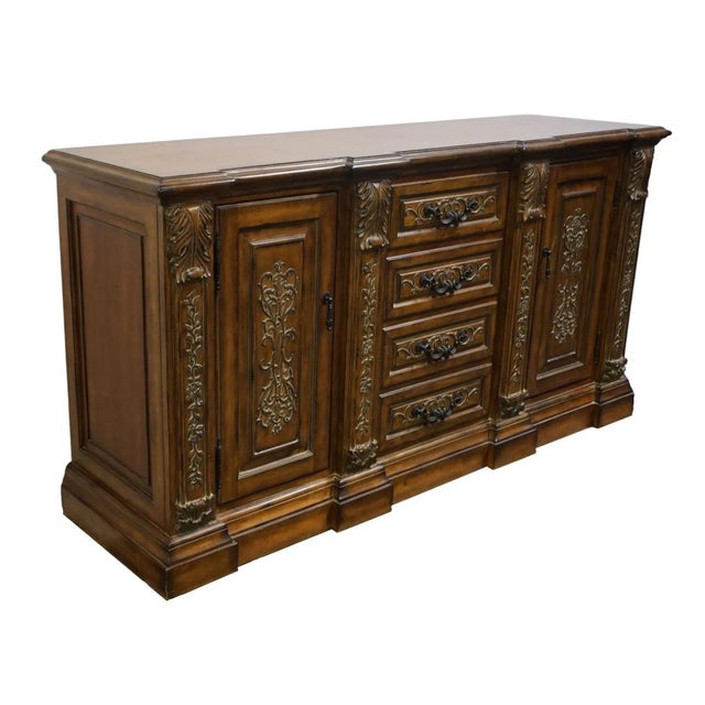 HIGH END VINTAGE Cherry French Renaissance 75" Buffet Credenza 39" High 75" Wide 21.5" Deep We specialize in high end used...