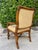 Brown Vintage Organic Modern Rattan Dining Chairs With Arms and Upholstered Seats | Set of 6 For Sale - Image 8 of 10