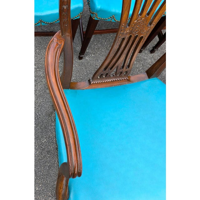 19th Century Antique 19th Century Carved Georgian/Hepplewhite Dining Chairs --- Set of 10 For Sale - Image 5 of 13