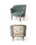 Made of molded beechwood, sculpted and painted in gray lacquer, the armrests adorned with padded cuffs, the supports...