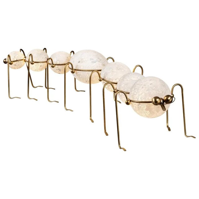 Gold Caterpillar Floor Lamp Sculpture by Vincent Darré and Ludovic Clément d'Armont For Sale - Image 8 of 8
