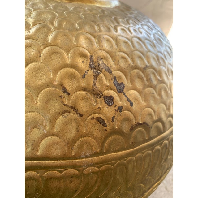 Brass Large Hammered Brass Planter or Vase, Mid 20th Century, Indian For Sale - Image 8 of 10