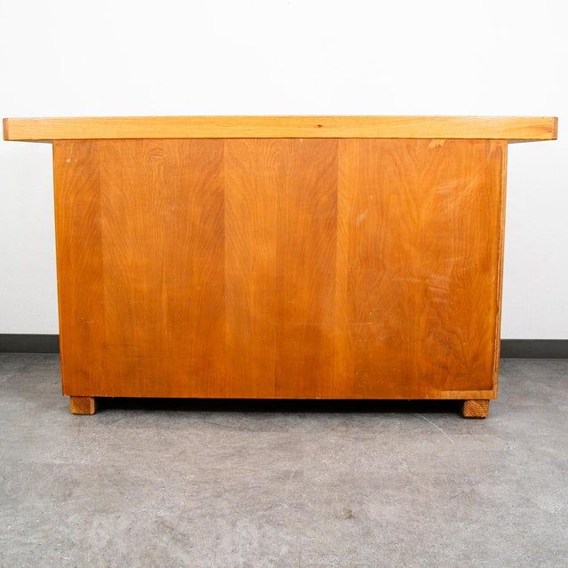 Mid Century Modern Cabinet Custom Bar Liquor White Oak Cabinet Shelves 72" Black For Sale - Image 10 of 12
