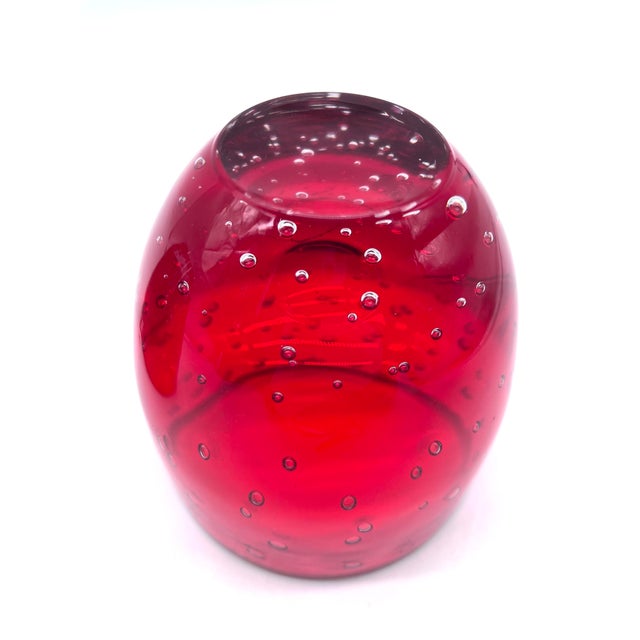 Red Red Murano Glass Bowls with Trapped Air Bubbles by Scarpo for Venini, 1960s, Set of 2 For Sale - Image 8 of 12