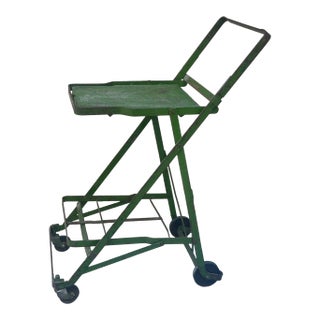 Vintage Green Metal Cart, C. 1930's For Sale
