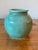 Celadon Crackle-Glazed Light Jade Colored Round Vase. Studio pottery signed BK. I was not able to identify the...
