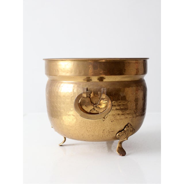 Antique Victorian Brass Jardiniere Planter For Sale - Image 6 of 14